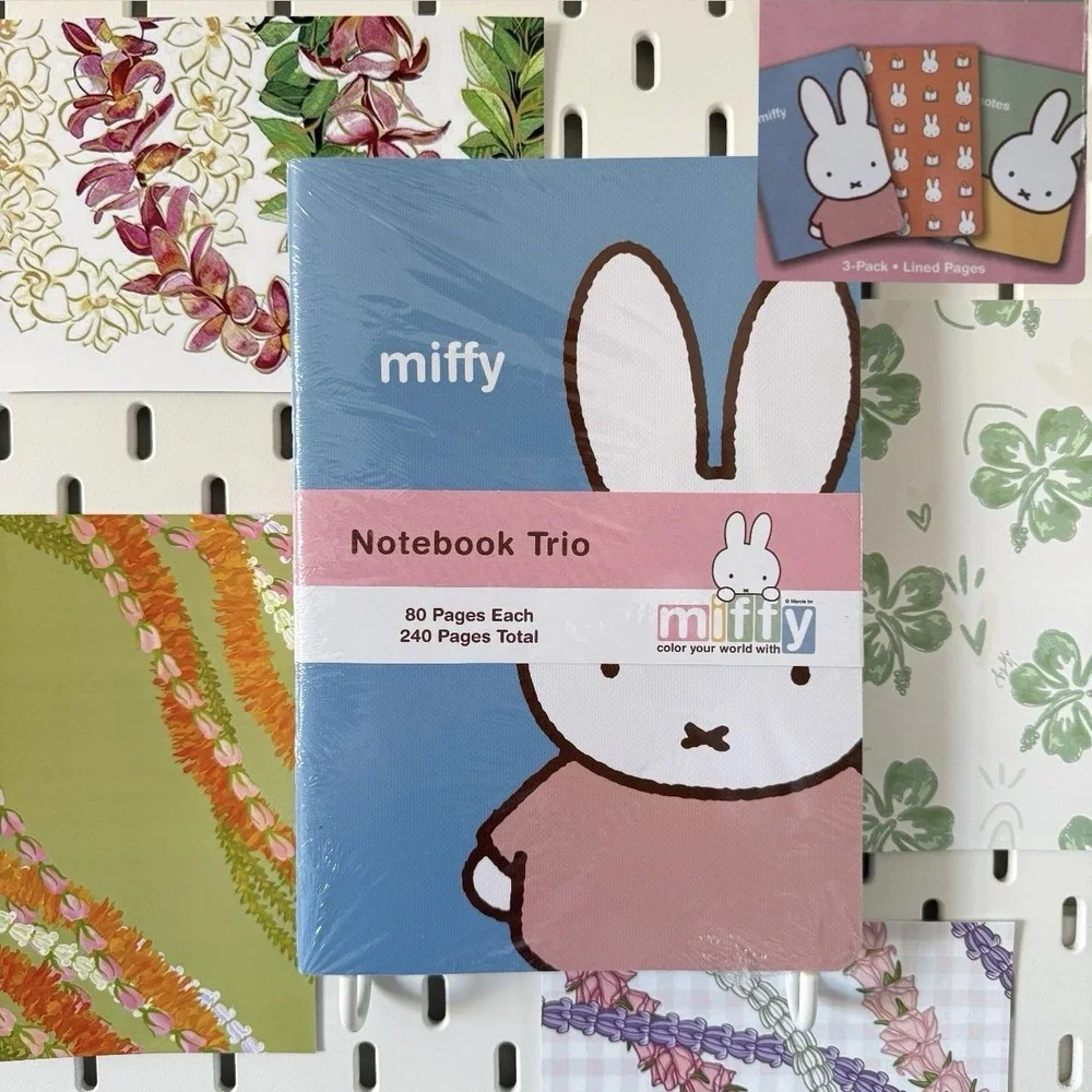 Miffy Pastel Blue‎ Green Notebooks Trio 3 Pack Journals 80 Lined Pages Each NEW